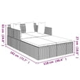 thumbnail image 4 of vidaXL Sunbed with Cushions Black 182x118x63 cm Poly Rattan, 4 of 5