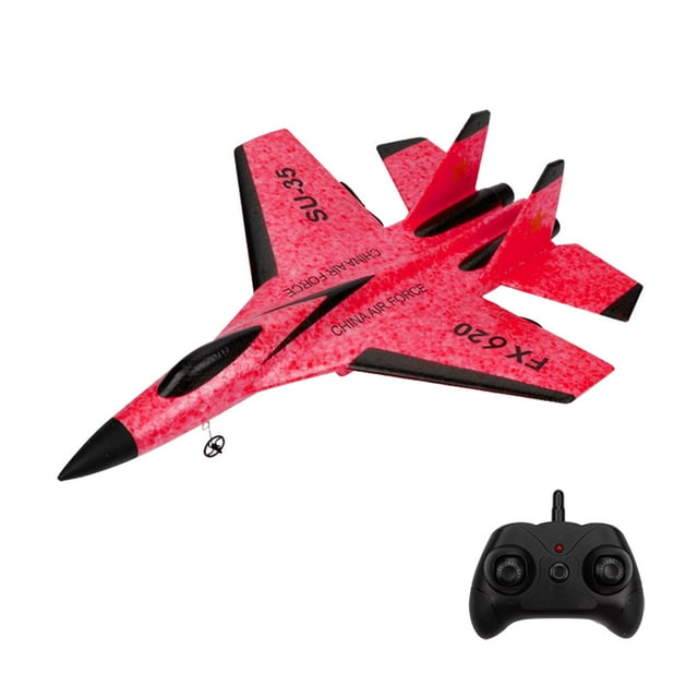 Avión de control remoto de 2,4 G, ligero, de ala fija, para juegos al aire libre, RC rojo