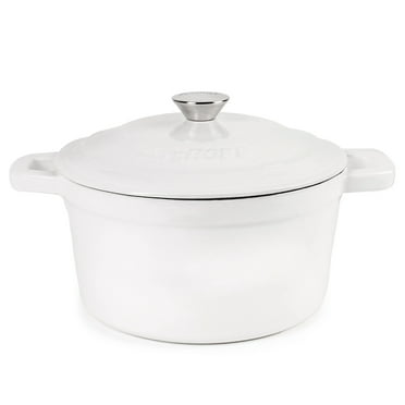 BergHOFF Neo 7 Qt Cast Iron Round Covered Dutch Oven, White