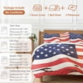 thumbnail image 6 of USA Flag Bedding Duvet Cover Set Twin Size 4 Pieces Red White Stripes Stars Shabby Vintage Style Bedding Set with Zipper Closure, 1 Comforter Cover 68x86 Inches 1 Flat Sheet & 2 Pillow Cases, 6 of 7