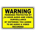 thumbnail image 1 of Warning Premises Protected by 24 Hour and Video Surveillance Notice Plate Aluminium Metal Sign 18"x24", 1 of 1