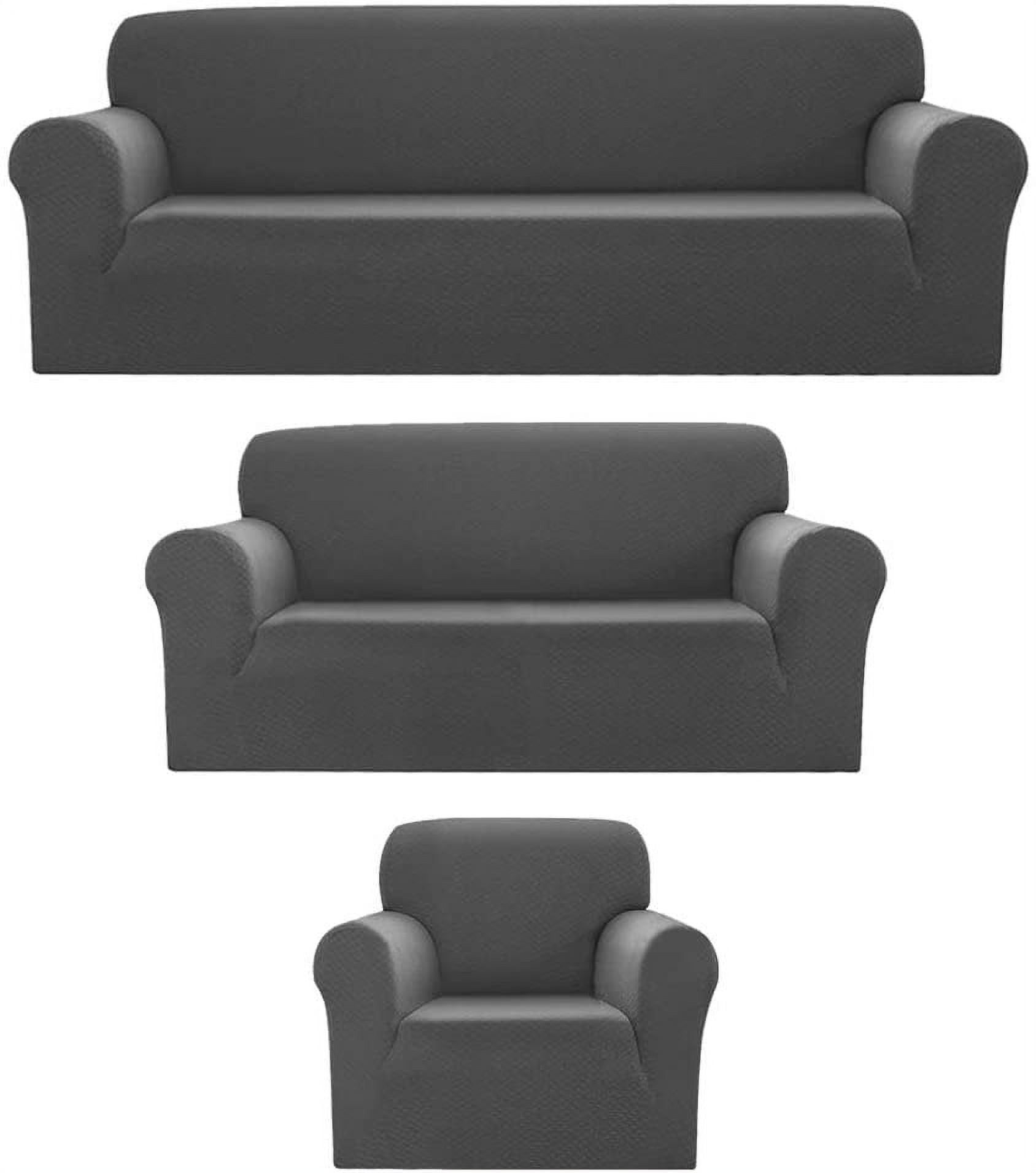 Sapphire Home 3pc SlipCover Set for Sofa Loveseat Couch, Form fit