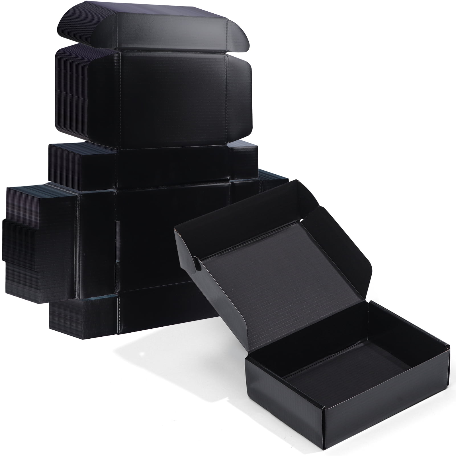 7x5x2 Black Shipping Boxes for Small Business 20 Pack, Packaging