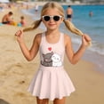 thumbnail image 3 of chaqlin Cute Cat Swimwear for Girl,Age3-13 One Piece Swimsuit Pink Child Sleeveless Swim Dress Soft Quick Drying Summer Beach Bathing Suit with Skirt for Pool Party,Beachwear,5-6Y, 3 of 7
