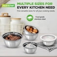 thumbnail image 5 of NutriChef 10 Piece Stainless Steel Mixing Bowls with Airtight Lids, Dishwasher Safe, 5 Stackable Nesting Bowls and 5 BPA-Free Lids for Kitchen, Cooking, Food Storage, Meal Prepping, Mixing & Serving, 5 of 5