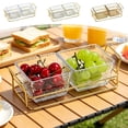 thumbnail image 7 of Clear Acrylic Divided Serving Tray - 2-Compartment Snack Platter for Parties, Fruit, Nuts & Appetizers with Iron Stand, 7 of 7