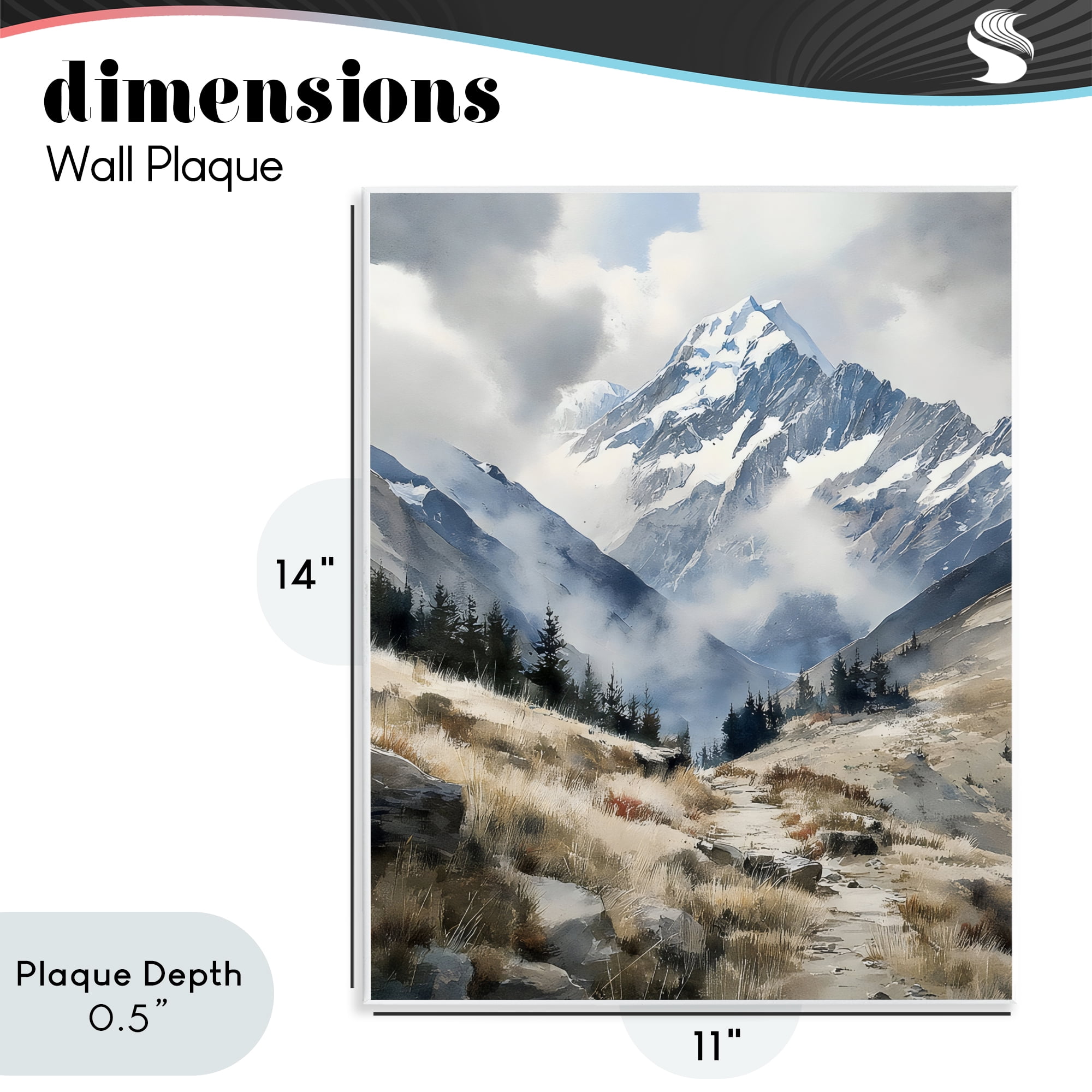 Stupell Industries Snow Caps Mountain Peaks Wall Plaque Art, design by Franklyn Gregory