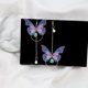 thumbnail image 5 of 3 pares de pendientes asimétricos de circonitas con perlas y borlas de mariposa, 5 of 5