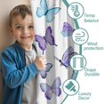 thumbnail image 3 of Blackout Kids Curtains,White Blue Purple Butterfly Pattern Childrens Insulated Curtains Set Of 2,Bedroom Essentials,Toddler Room Decor 42"x84", 3 of 5