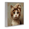 thumbnail image 3 of Stupell Industries Cat with Fashionable Turban Gray Framed Giclee Art design by Jim Baldwin, 17 x 17, 3 of 8
