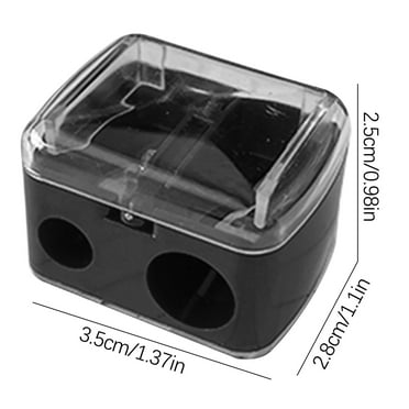 JeashCHAT Pencil Sharpener Clearance, Manual 2 Holes Colored Pencil Sharpener with Lid for Adults, Portable Compact Pencil Sharpener for Office (Black)