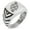 Silver, variant on Stainless Steel Nautical Floral Rose Compass Chevron Pattern Biker Style Polished Ring