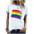 thumbnail image 1 of Shorts pour Femmes, Blouses pour Femmes, Mode Blouses Imprimées Décontractées pour Femmes Manches Courtes Col Rond Haut, Hauts pour Femmes, Hauts Manches Courtes pour Femmes, 1 of 4