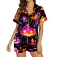 thumbnail image 2 of BILIKEYU Women's Pajama Sets Halloween Print Buttoned Waist Set, Womens Tops, Pajamas for Women Set, Halloween Pajamas Women, 2 of 6