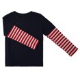 thumbnail image 7 of Fozruso Boys Striped Long Sleeve T-Shirts Casual Round Neck Pullover Tee Shirt Tops Fall Outfits, 7 of 7