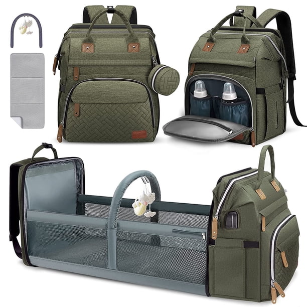 Mochila para pañales DERJUNSTAR, grande, impermeable, con puerto USB
