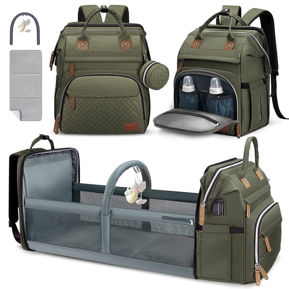 Mochila para pañales DERJUNSTAR, grande, impermeable, con puerto USB