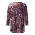 thumbnail image 5 of PMVFHDE Womens Tops Quarter Sleeve Crewneck Loose Fit Sequin Casual Print T-Shirt, 5 of 5