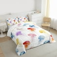 thumbnail image 3 of Feelyou Colorful Jellyfish Kid Queen Comforter Set, Sea Animal Bedding Comforter Set, 3pcs, 3 of 8