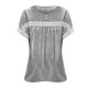 thumbnail image 1 of Gibobby Playera de Manga Corta con Cuello Redondo Verano moda damas camiseta cuello redondo encaje manga corta Casual Top(Gris,CH), 1 of 5