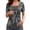 Grey, variant on Blouses for Women Dressy Casual Summer Short Sleeve Square Neck Layered T Shirts with Center Ring Detail