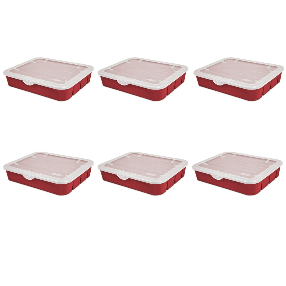 Sterilite Adjustable Ornament Box Infra Red Set of 6