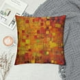 thumbnail image 2 of ARISTURING  Burnt Orange Pillow Cushion Cover, Vintage Mosaic Background Quadratic Little Geometric Squares Faded Print, Decorative Square Accent Pillow Case, 2 of 5