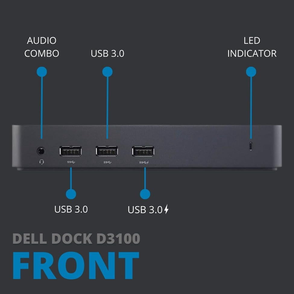 Aibileec D3100 Triple 4k Display Docking station 65W AC Adapter, DisplayPort HDMI Cable, Universal Compatible