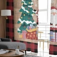thumbnail image 6 of Red Gnomes Christmas Sheer Curtains 108 Inches Long, Xmas Tree Red Black Plaid Vintage Light Filtering Window Curtains for Living Room, Rod Pocket Voile Sheer Curtain Drapes, 52"Wx108"L, 2 Panels, 6 of 9