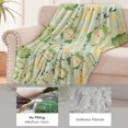 thumbnail image 4 of CUSTOM Green Frogs Blanket Featuring a Playful Pattern of Cheerful Flanneland Yellow Starfish on a Soft Green Background 50X60inch, 4 of 7