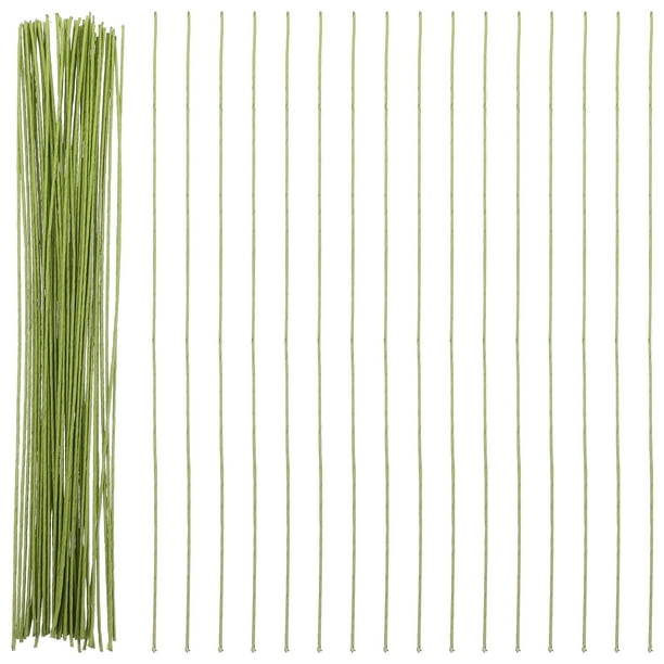 200 piezas de alambre de hierro envuelto en papel para arreglos florales y decoraciones de bricolaje Alambre de tallo floral Alambre floral verde para manualidades Ramos de flores