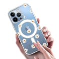 thumbnail image 5 of For iPhone 16 Pro Max Case Compatible with MagSafe Flower Pattern Printing TPU+PC Phone Cover - Styl, 5 of 5