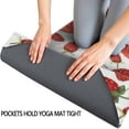 thumbnail image 3 of Strawberry Plants Fruit White Pattern Hot Yoga Mat Towel Non Slip for Hot Yoga - Quick-Drying Yoga Mat Cover with 4 Corner Pockets with Travel Bag - Hot Yoga Towel Non Slip 70"x26", 3 of 6
