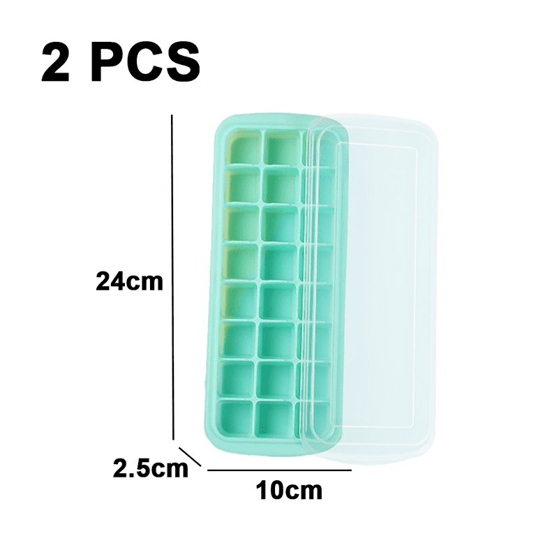 Ice Cube Tray with Lid, Stackable Flexible Ice Cube Trays，for Chilled  Drinks, Whiskey & Cocktails 