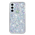 thumbnail image 6 of Bling Glitter Case for Samsung Galaxy S23 Plus for Women Girls, Pretty Star Flash Twinkle Stardust Relief Pattern, Sparkling Powder Decoration, Heavy Duty Shockproof Protection Cover,White, 6 of 6