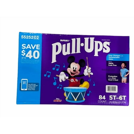 Huggies Pull-Ups Learning Designs Training Pants for Boys Size 5T-6T (46-60 lbs) 84 Count