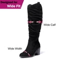 thumbnail image 4 of Love Steetly Women's Extra Wide Calf Knee High Boots, Slouchy Ruched Shaft, Chunky Block Heel Side Zip Casual Winter Tall Boots., 4 of 8