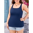 thumbnail image 6 of ANFERRY Plus Size Tank Tops for Women Removable Built in Bra Camisoles Square Neck Adjustable Straps Vest, 6 of 8