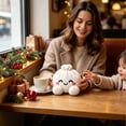 thumbnail image 3 of Christmas Dumpling Plush, Cute Stuffed Bun Toy With Bamboo Steamer Basket, Kawaii Holiday Gift, White Steamed Bun, 5.9 In, 3 of 6