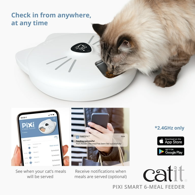 Catit, Pixi Smart 6-Meal Feeder, Fully automatic with app control