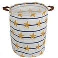thumbnail image 3 of AUCHEN Laundry Hamper, Large Waterproof Cotton Fabric Laundry Baskets with 2 Handles - 19.7"Hx 15.7"Wx 15.7"L - Dirty Clothes, Kids Baby Toys Organizer(Round - Sea Star), 3 of 8