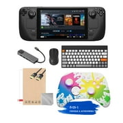 Valve Steam Deck 256GB Handheld Console, 7-inch Touchscreen, 1280x800 Resolution, Ergonomic Design, Mytrix Inkjet Wireless Pro Controller, Hub, Keyboard & Mouse Combo, 7 Accessories: 8 in 1 Bundle