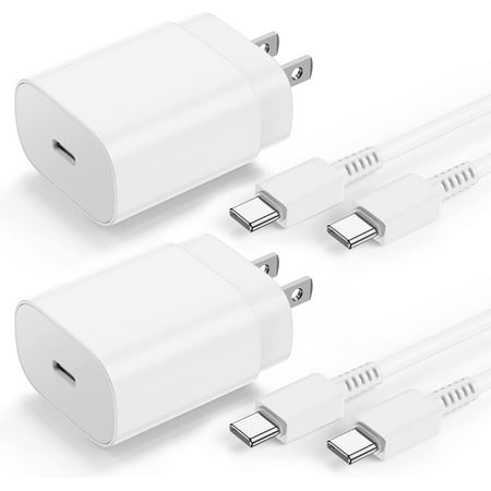 2Pack-For Samsung Galaxy S22, S21,Note 20 Charger Fast Charging,25w USB C Wall Charger Super Fast Charger Type C