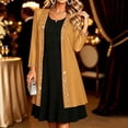 thumbnail image 5 of HongQid Women's Sheer Chiffon Cardigan, 3/4 Sleeve Open Front Duster Rhinestone Trim Edge, Lightweight Layering Jacket Wedding Formal Elegant Evening Outfit Clothing Ladies Dressy Cover Up, 5 of 7