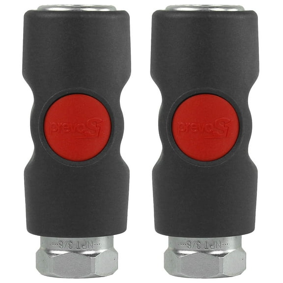 2 Pack Prevost TruFlate 3/8" Safety Air Coupler 3/8" FNPT Push Button Automotive USI081202