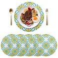 thumbnail image 5 of Ryvnso Sunflowers with Turquoise Round Plate Mats Dining Table Placemat Set of 4 for Holiday Decoration, 5 of 7