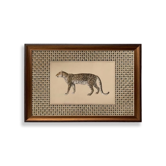 PORMIPON Vintage-Style Leopard/Cheetah Wall Art – Wildlife Canvas Poster, Decorative Art for Living Room and Bedroom, with Wooden Frame (24 x 16 Inches)