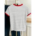 thumbnail image 2 of Camiseta Mujer Manga Corta Cuello Redondo Rayas Blancas Con Corazón, 2 of 17