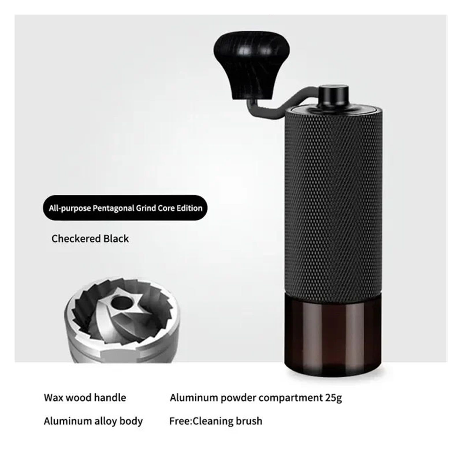 Manual Coffee Grinder CNC Stainless Steel Professional Double Bearing Adjustable Hand Burr Coffee Bean Grinding ,Portable