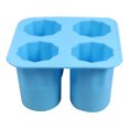 thumbnail image 3 of Eease 4 Cup Round Shot Glass Silicone Mold - Summer Ice Mould (Blue), 3 of 7